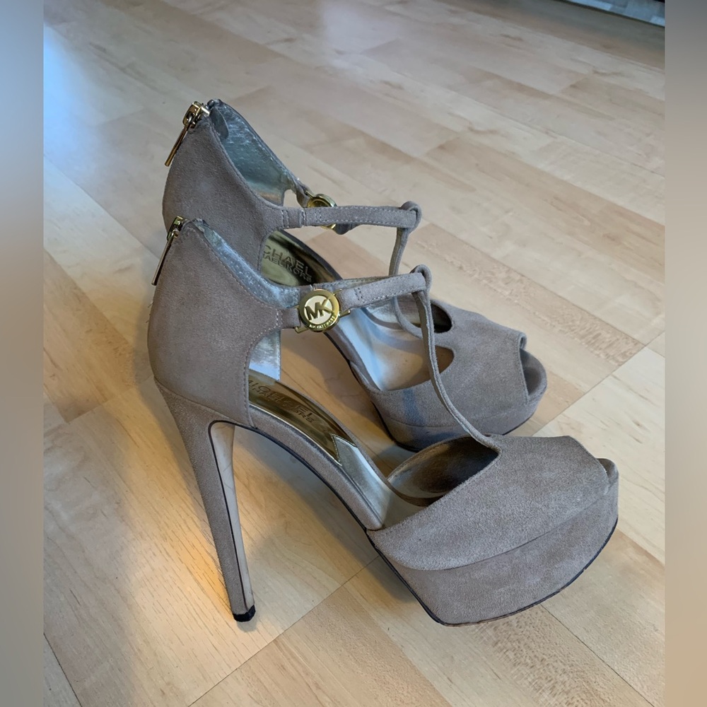 Michael Kors Taupe Platform Heels